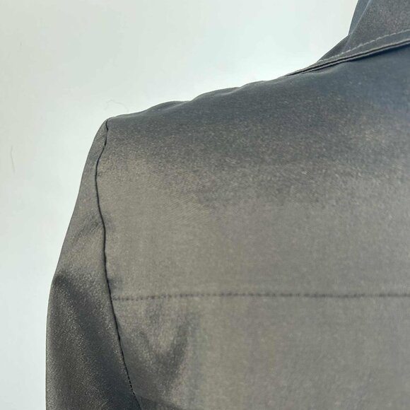 Joseph Ribkoff Graphite Shimmer Ruffle Peplum Jacket, Made in Canada – US/CA 8 - Picture 3 of 12